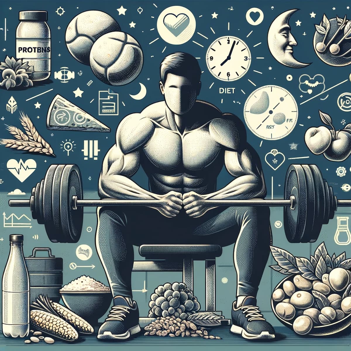 Pessoa treinando na academia para ganho de massa muscular