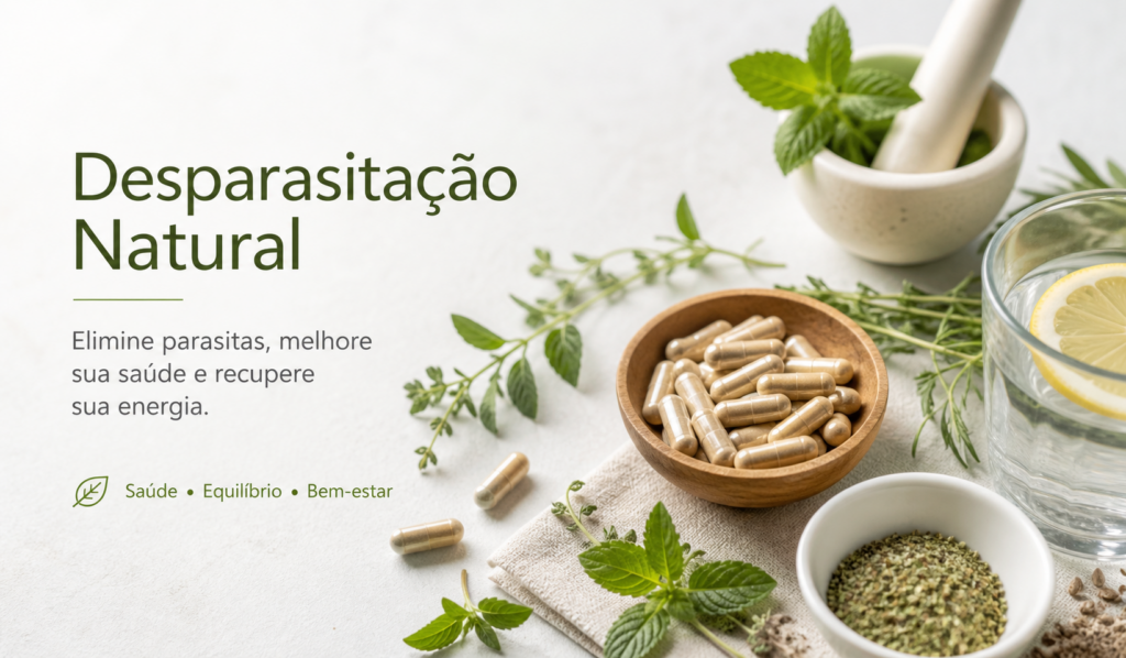 Desparasitação natural com cápsulas e ervas para eliminar vermes e melhorar a saúde intestinal