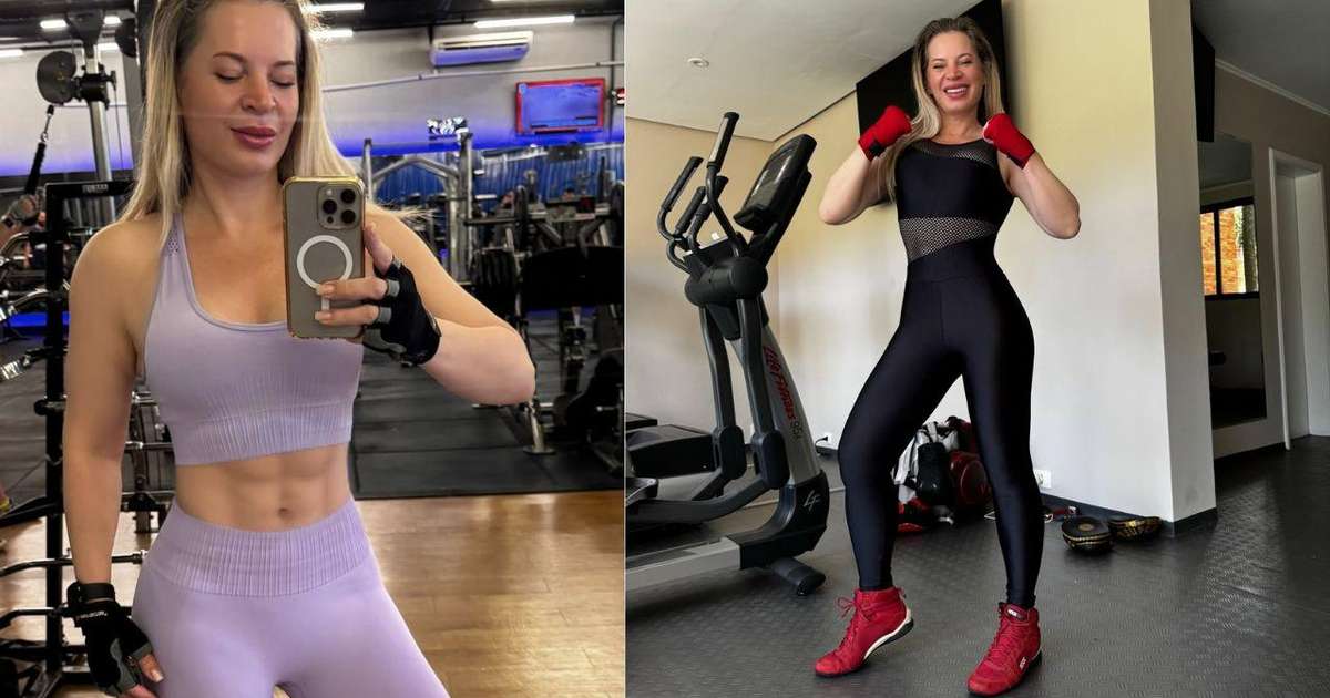 Joice Hasselmann exibindo seu treino focado em glúteos na academia